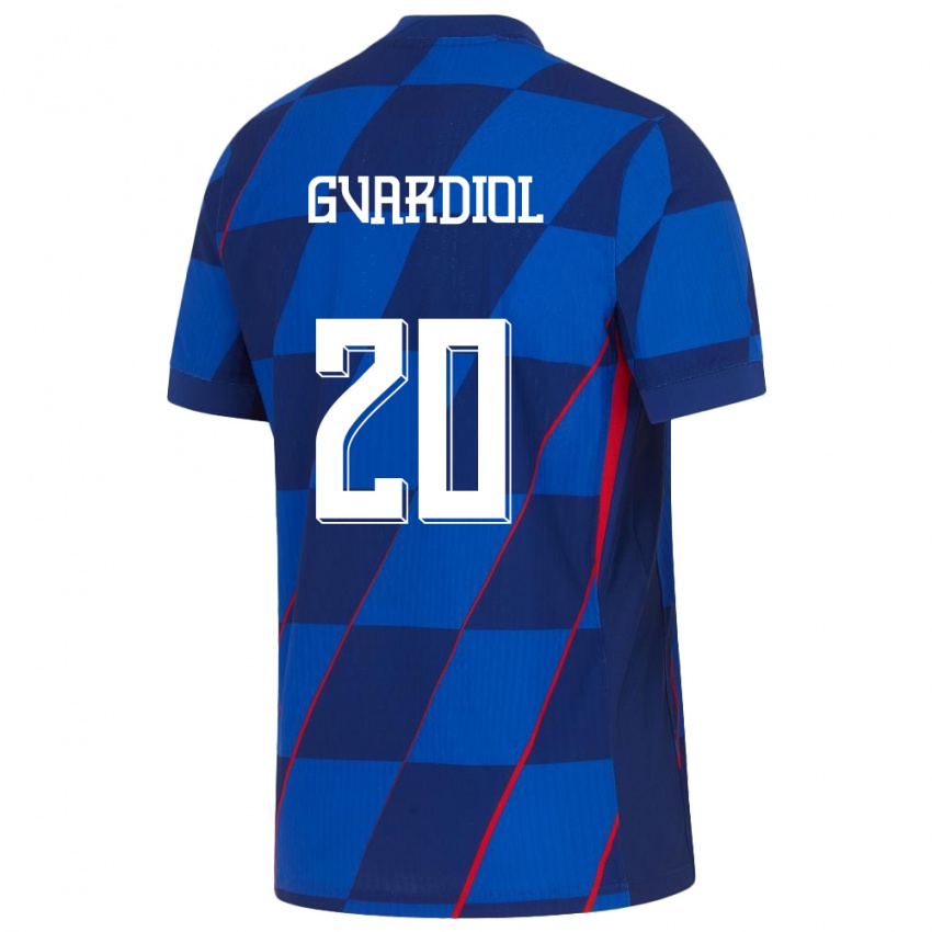 Niño Camiseta Croacia Josko Gvardiol #20 Azul 2ª Equipación 24-26 La Camisa