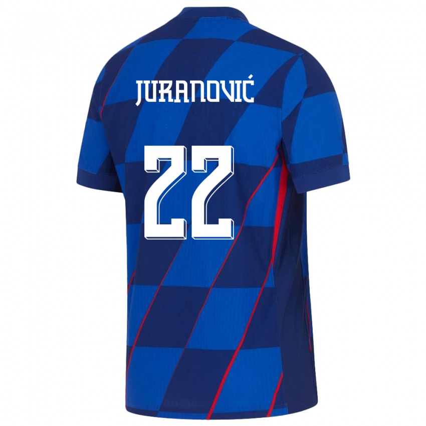 Niño Camiseta Croacia Josip Juranovic #22 Azul 2ª Equipación 24-26 La Camisa