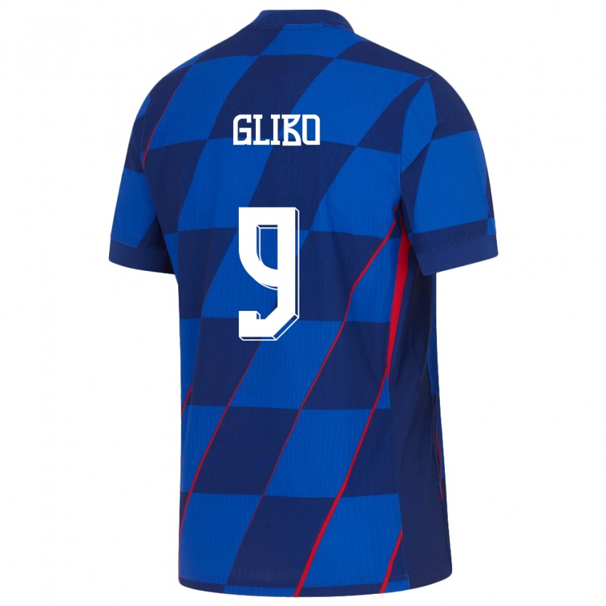 Niño Camiseta Croacia Andrea Glibo #9 Azul 2ª Equipación 24-26 La Camisa