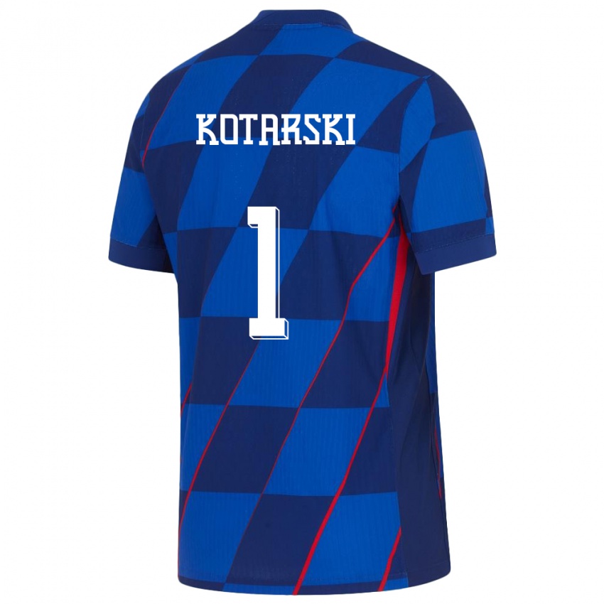 Niño Camiseta Croacia Dominik Kotarski #1 Azul 2ª Equipación 24-26 La Camisa