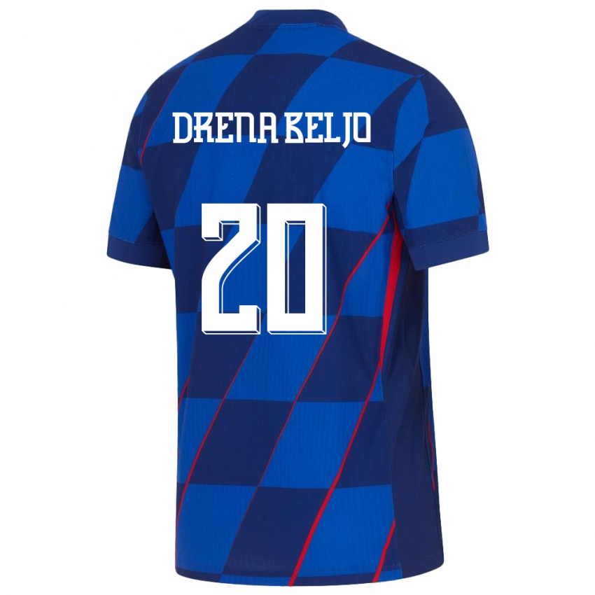 Niño Camiseta Croacia Dion Drena Beljo #20 Azul 2ª Equipación 24-26 La Camisa