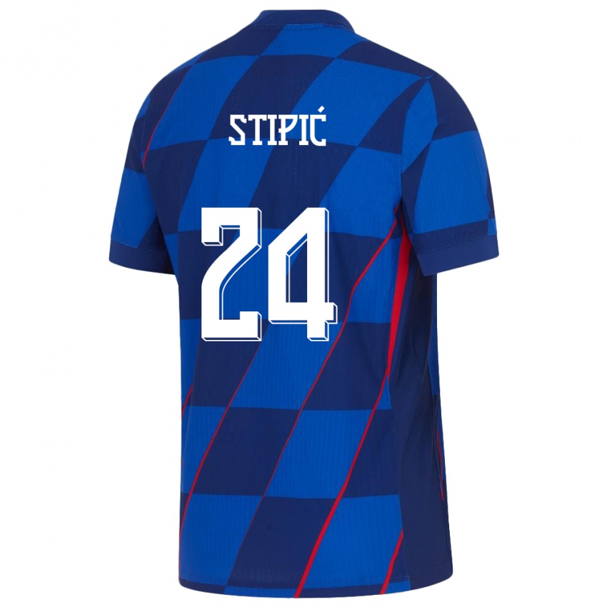 Niño Camiseta Croacia Mihael Stipic #24 Azul 2ª Equipación 24-26 La Camisa