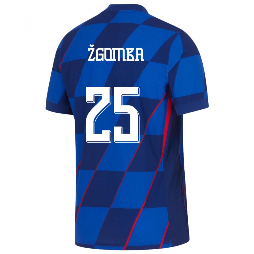 Niño Camiseta Croacia Marin Zgomba #25 Azul 2ª Equipación 24-26 La Camisa