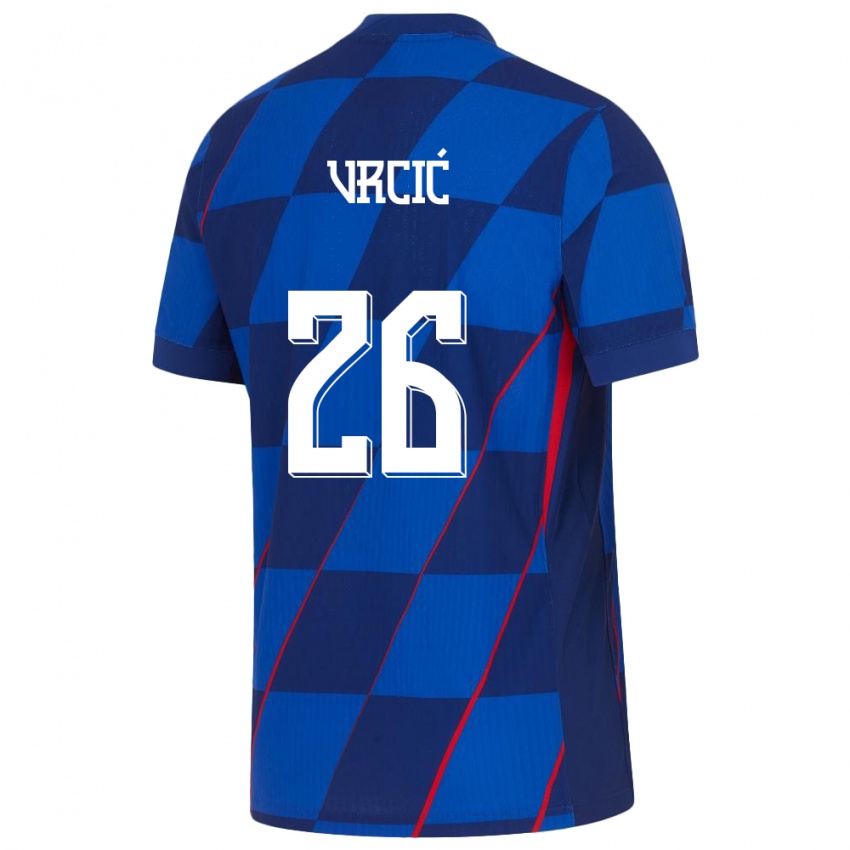 Niño Camiseta Croacia Jere Vrcic #26 Azul 2ª Equipación 24-26 La Camisa