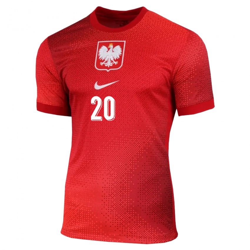 Niño Camiseta Polonia Piotr Zielinski #20 Rojo 2ª Equipación 24-26 La Camisa