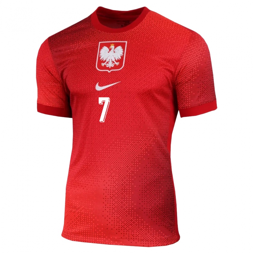 Niño Camiseta Polonia Malgorzata Mesjasz #7 Rojo 2ª Equipación 24-26 La Camisa