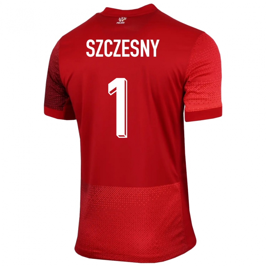 Niño Camiseta Polonia Wojciech Szczesny #1 Rojo 2ª Equipación 24-26 La Camisa
