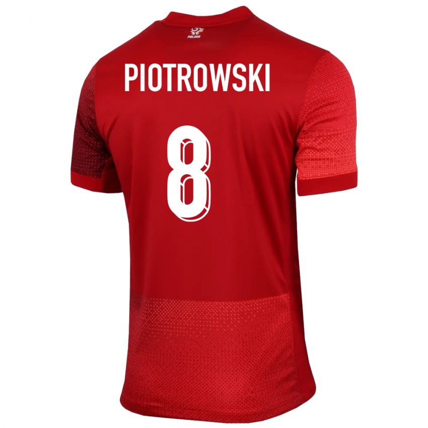 Niño Camiseta Polonia Jakub Piotrowski #8 Rojo 2ª Equipación 24-26 La Camisa
