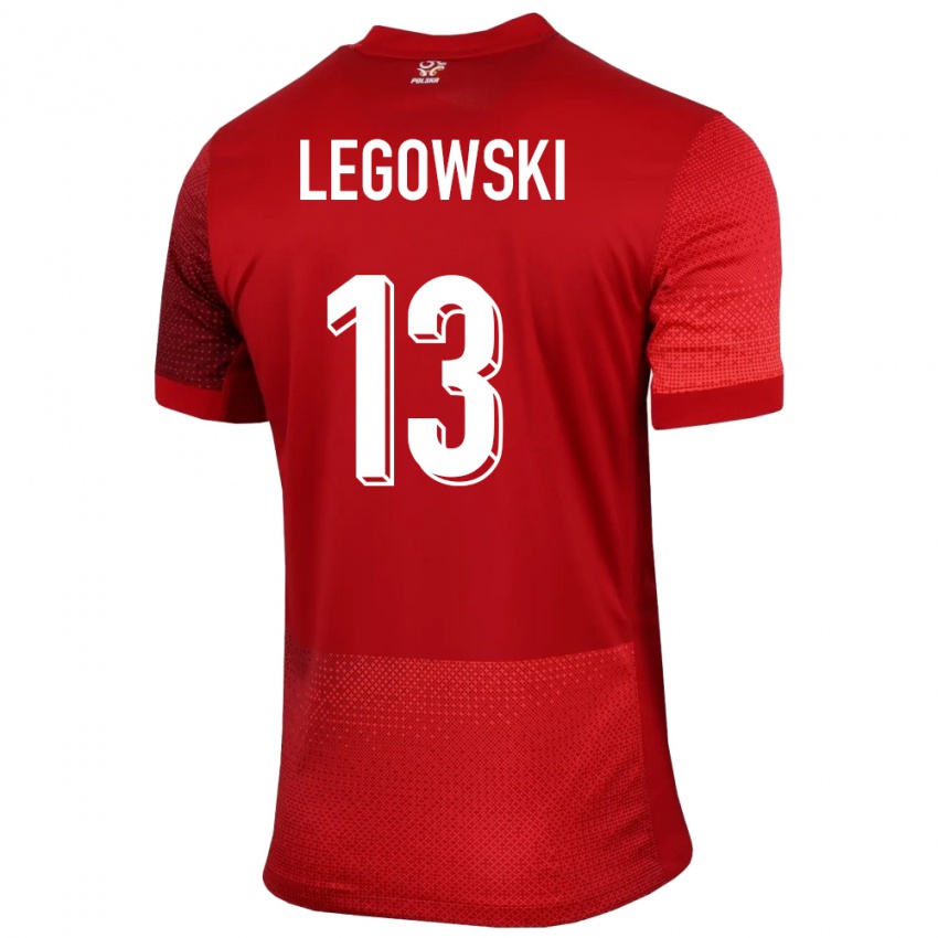 Niño Camiseta Polonia Mateusz Legowski #13 Rojo 2ª Equipación 24-26 La Camisa