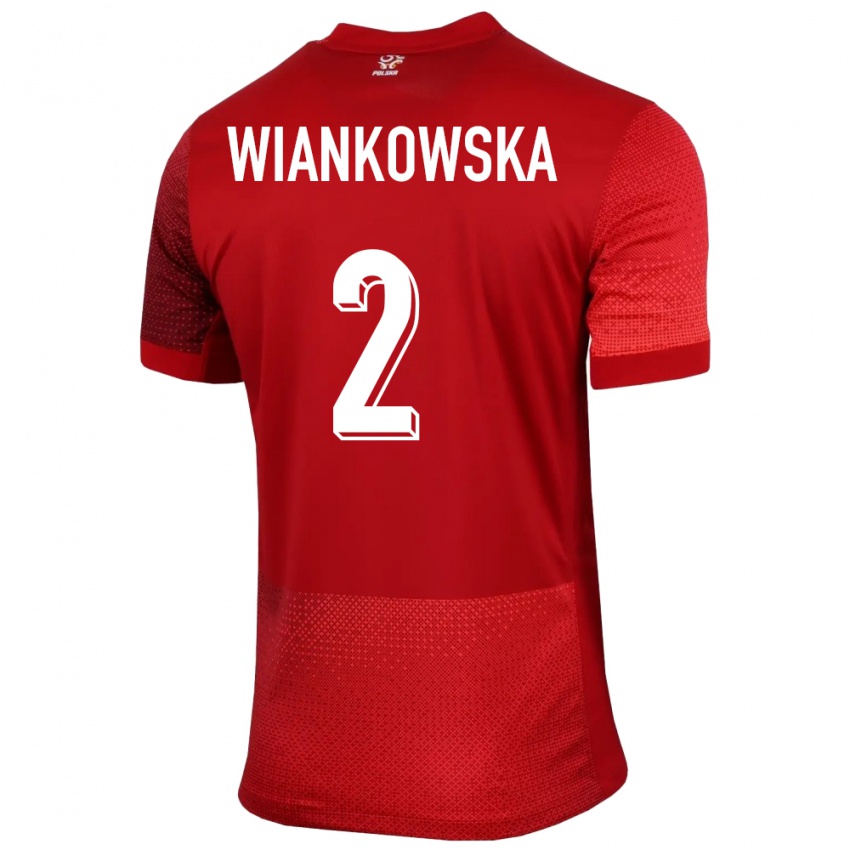 Niño Camiseta Polonia Martyna Wiankowska #2 Rojo 2ª Equipación 24-26 La Camisa