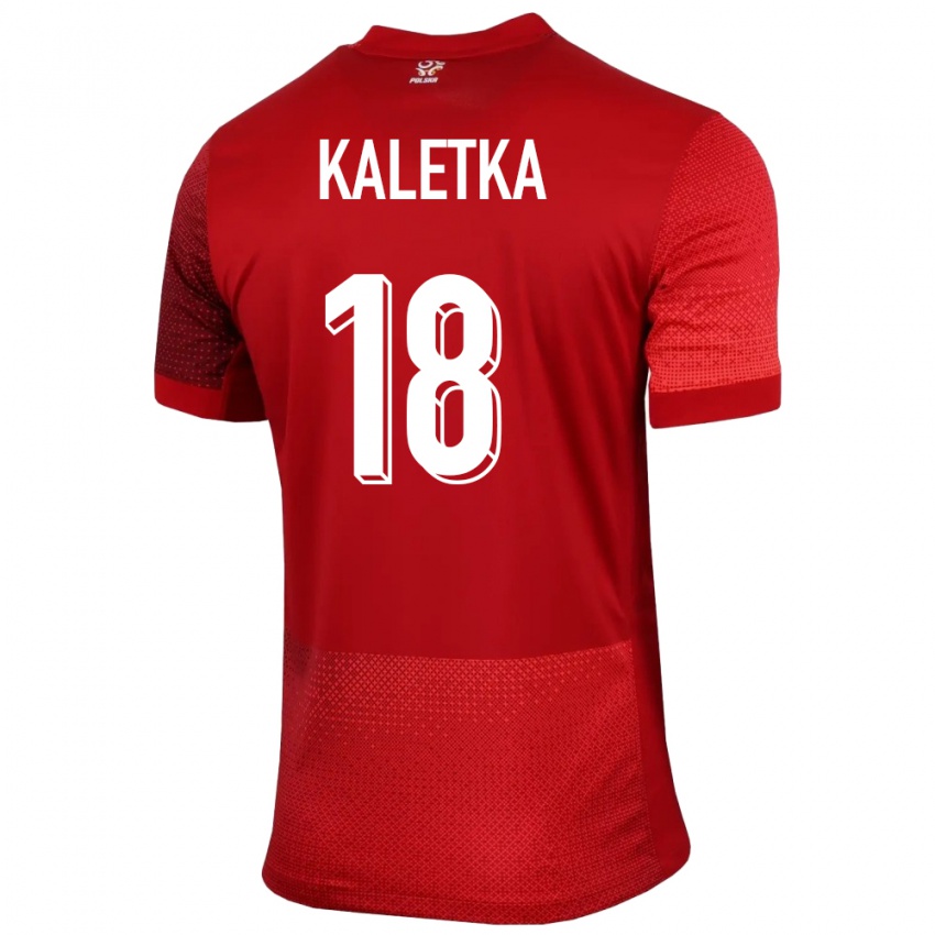 Niño Camiseta Polonia Nikol Kaletka #18 Rojo 2ª Equipación 24-26 La Camisa