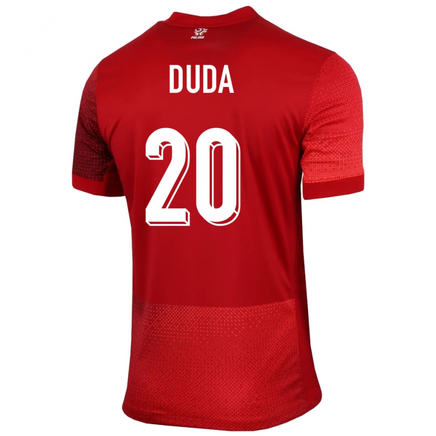 Niño Camiseta Polonia Kacper Duda #20 Rojo 2ª Equipación 24-26 La Camisa