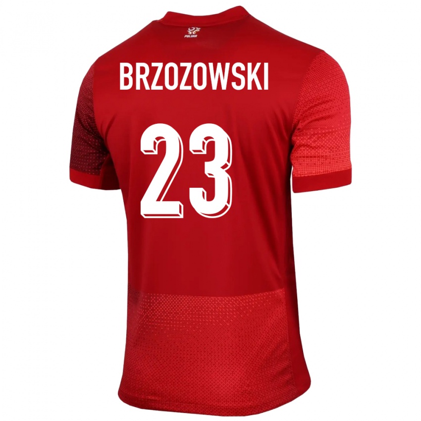 Niño Camiseta Polonia Milosz Brzozowski #23 Rojo 2ª Equipación 24-26 La Camisa