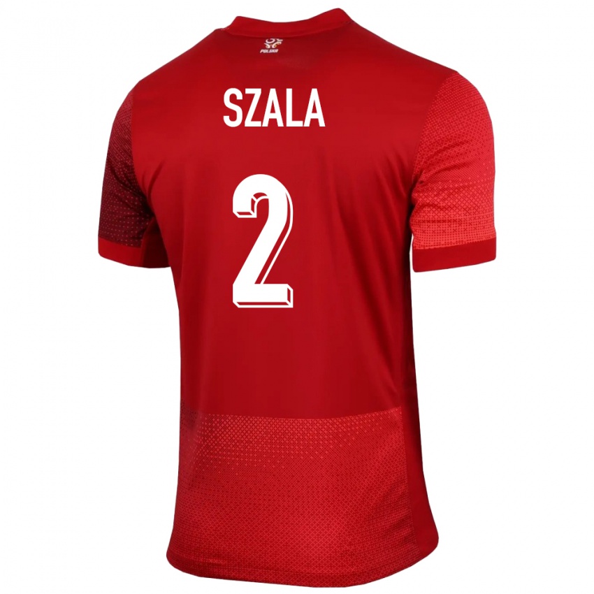 Niño Camiseta Polonia Dominik Szala #2 Rojo 2ª Equipación 24-26 La Camisa