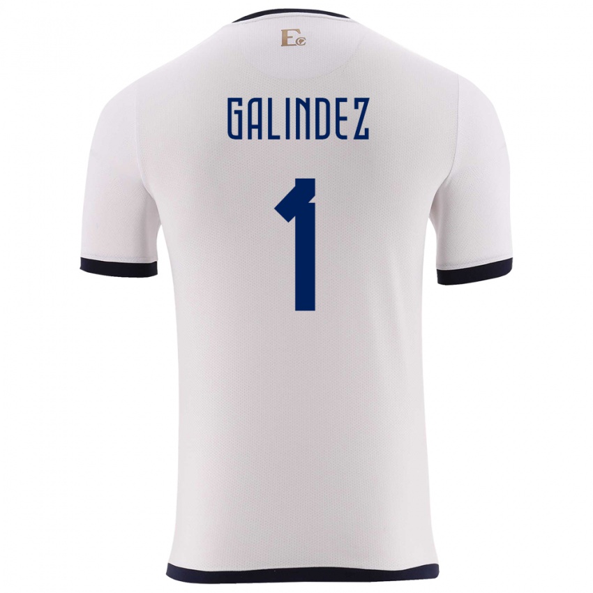 Niño Camiseta Ecuador Hernan Galindez #1 Blanco 2ª Equipación 24-26 La Camisa