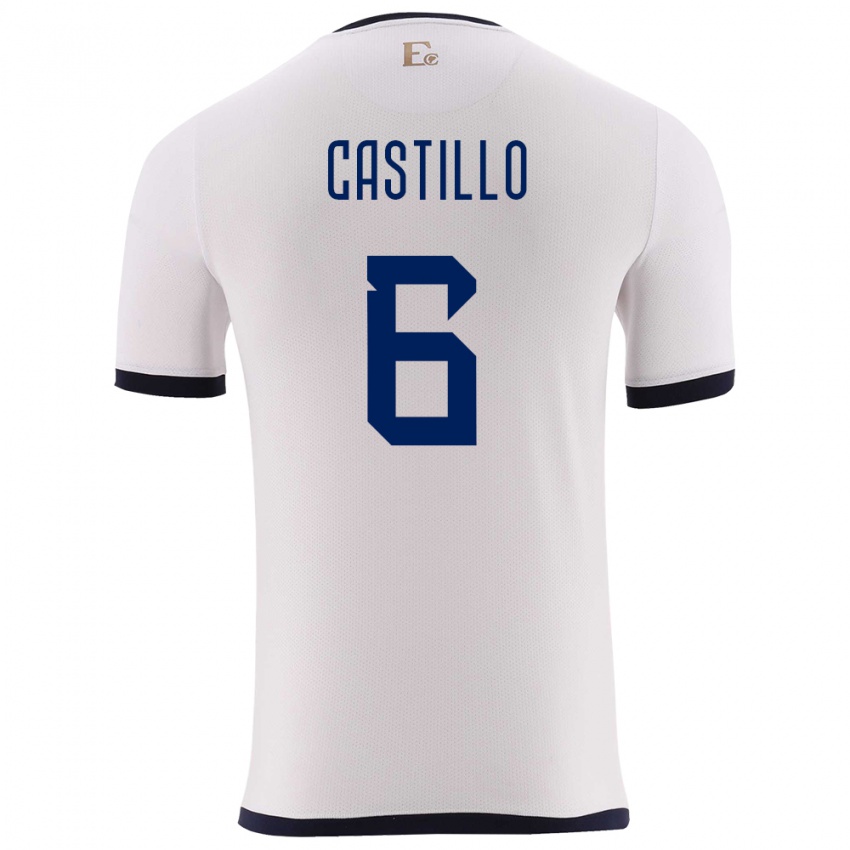 Niño Camiseta Ecuador Byron Castillo #6 Blanco 2ª Equipación 24-26 La Camisa
