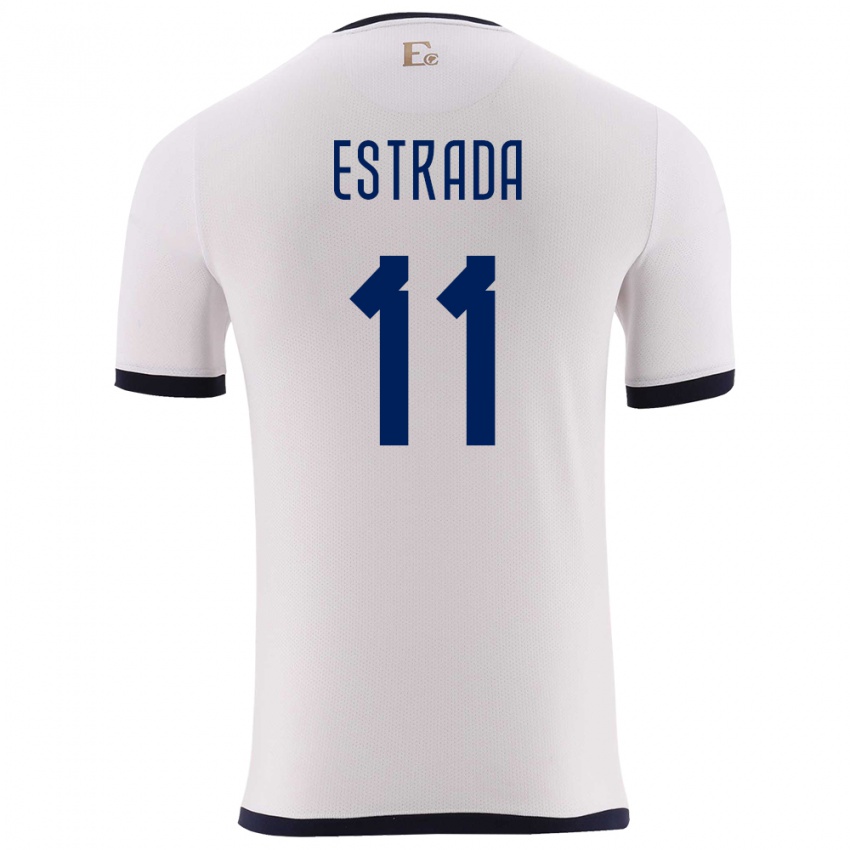 Niño Camiseta Ecuador Michael Estrada #11 Blanco 2ª Equipación 24-26 La Camisa
