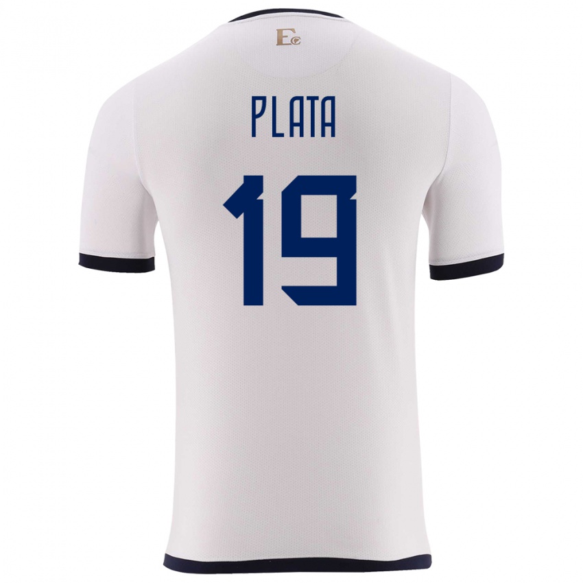 Niño Camiseta Ecuador Gonzalo Plata #19 Blanco 2ª Equipación 24-26 La Camisa