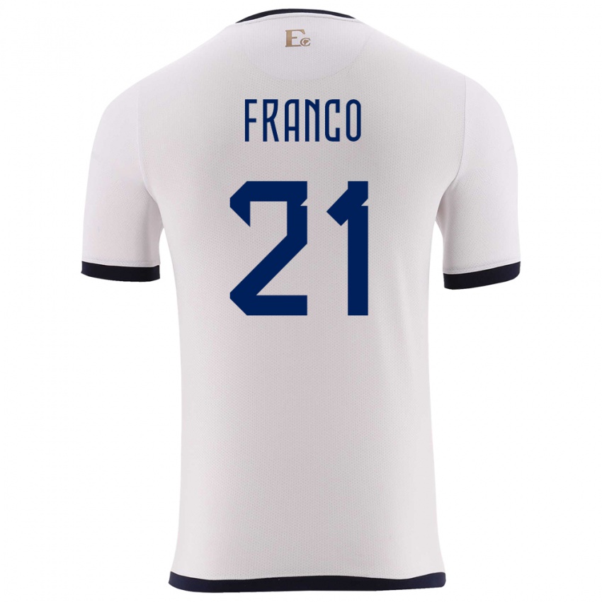 Niño Camiseta Ecuador Alan Franco #21 Blanco 2ª Equipación 24-26 La Camisa