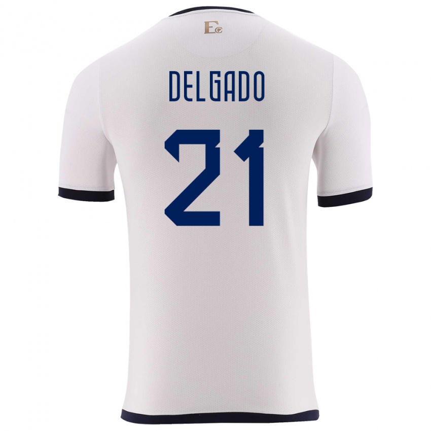 Niño Camiseta Ecuador Patrickson Delgado #21 Blanco 2ª Equipación 24-26 La Camisa
