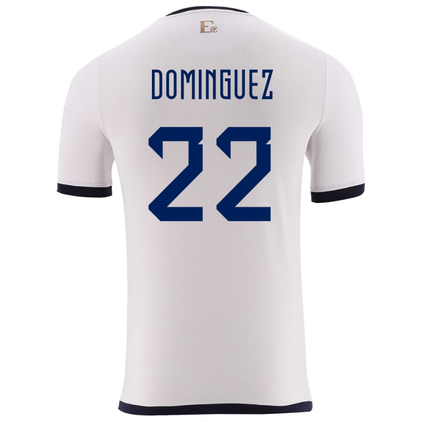 Niño Camiseta Ecuador Alexander Dominguez #22 Blanco 2ª Equipación 24-26 La Camisa
