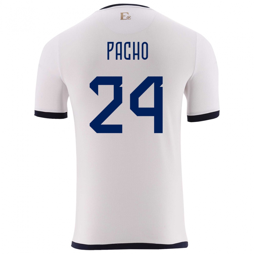 Niño Camiseta Ecuador William Pacho #24 Blanco 2ª Equipación 24-26 La Camisa