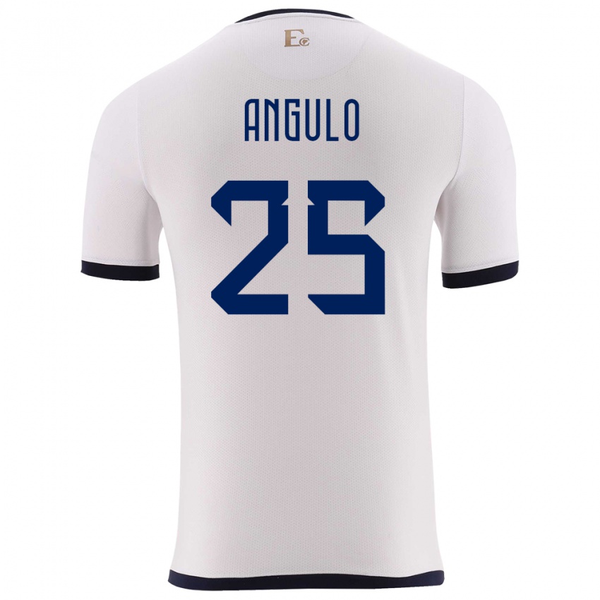 Niño Camiseta Ecuador Nilson Angulo #25 Blanco 2ª Equipación 24-26 La Camisa