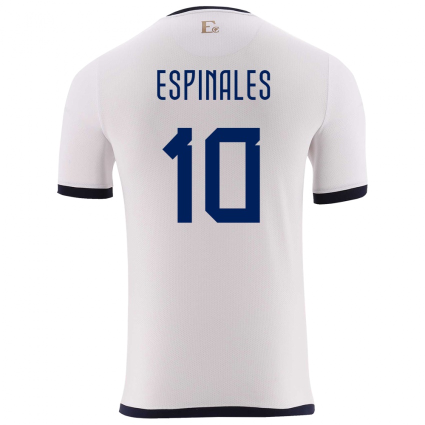 Niño Camiseta Ecuador Joselyn Espinales #10 Blanco 2ª Equipación 24-26 La Camisa