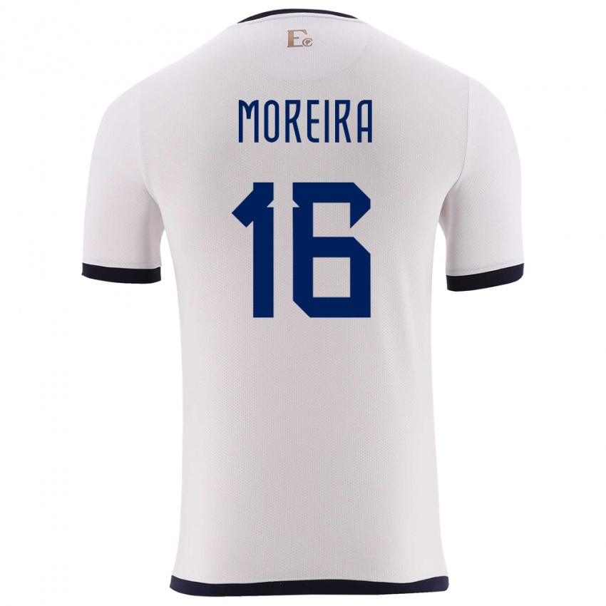 Niño Camiseta Ecuador Ligia Moreira #16 Blanco 2ª Equipación 24-26 La Camisa