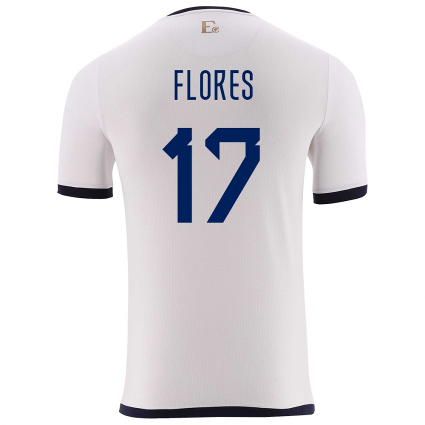 Niño Camiseta Ecuador Karen Flores #17 Blanco 2ª Equipación 24-26 La Camisa