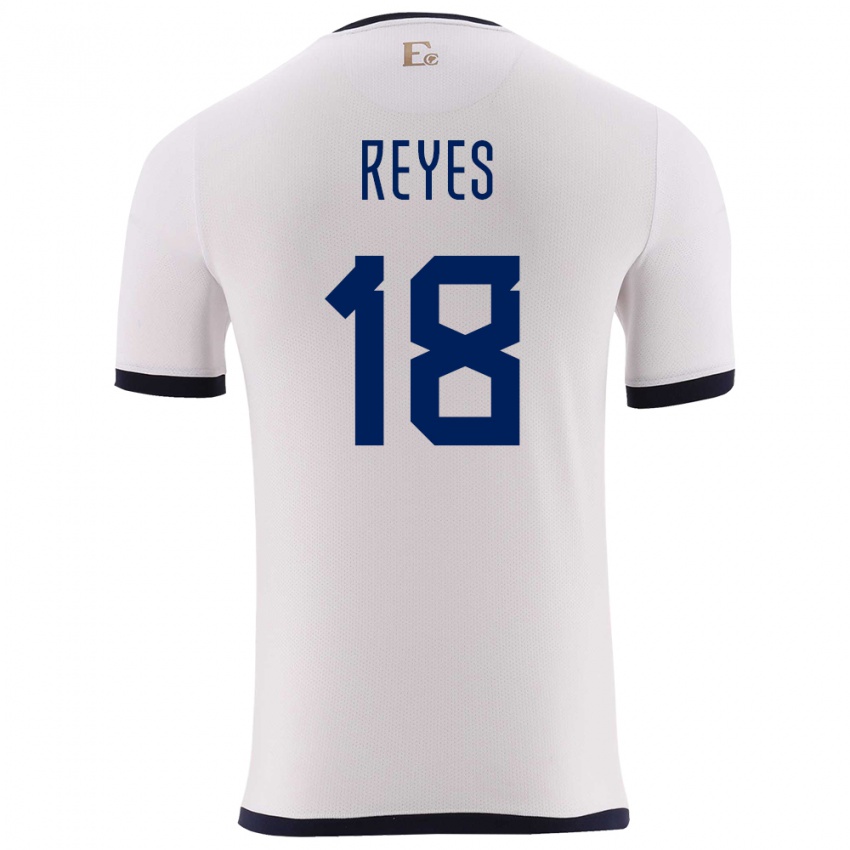 Niño Camiseta Ecuador Ashley Reyes #18 Blanco 2ª Equipación 24-26 La Camisa