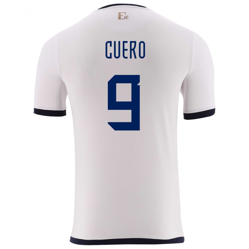 Niño Camiseta Ecuador Justin Cuero #9 Blanco 2ª Equipación 24-26 La Camisa