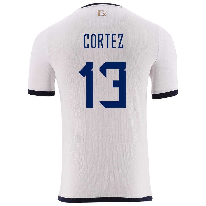 Niño Camiseta Ecuador Steven Cortez #13 Blanco 2ª Equipación 24-26 La Camisa