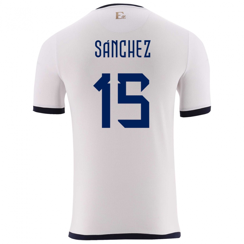 Niño Camiseta Ecuador Juan Sanchez #15 Blanco 2ª Equipación 24-26 La Camisa