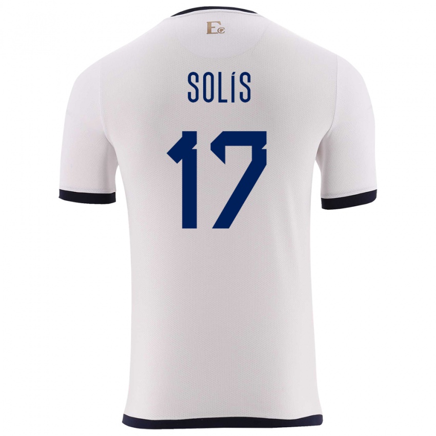 Niño Camiseta Ecuador Mathias Solis #17 Blanco 2ª Equipación 24-26 La Camisa
