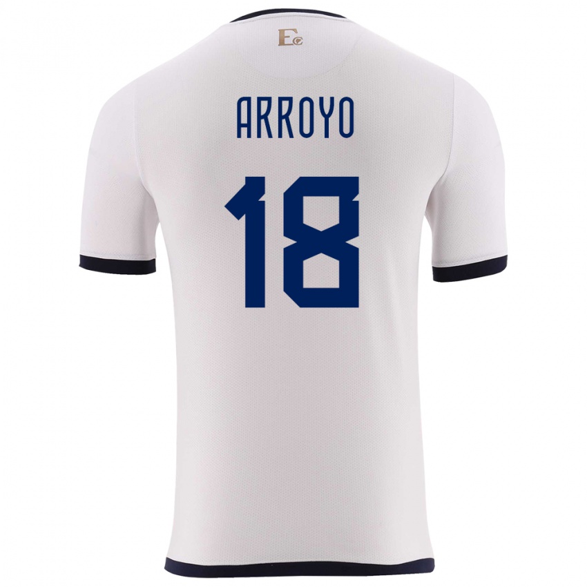 Niño Camiseta Ecuador Jean Arroyo #18 Blanco 2ª Equipación 24-26 La Camisa