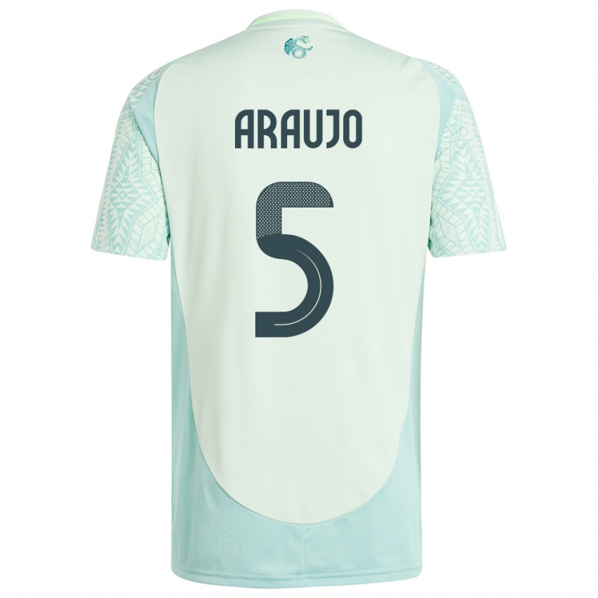 Niño Camiseta México Julian Araujo #5 Lino Verde 2ª Equipación 24-26 La Camisa