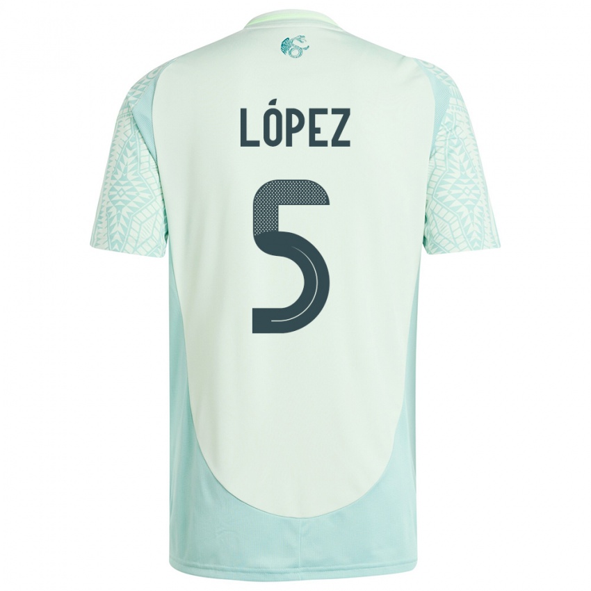 Niño Camiseta México Jimena Lopez #5 Lino Verde 2ª Equipación 24-26 La Camisa