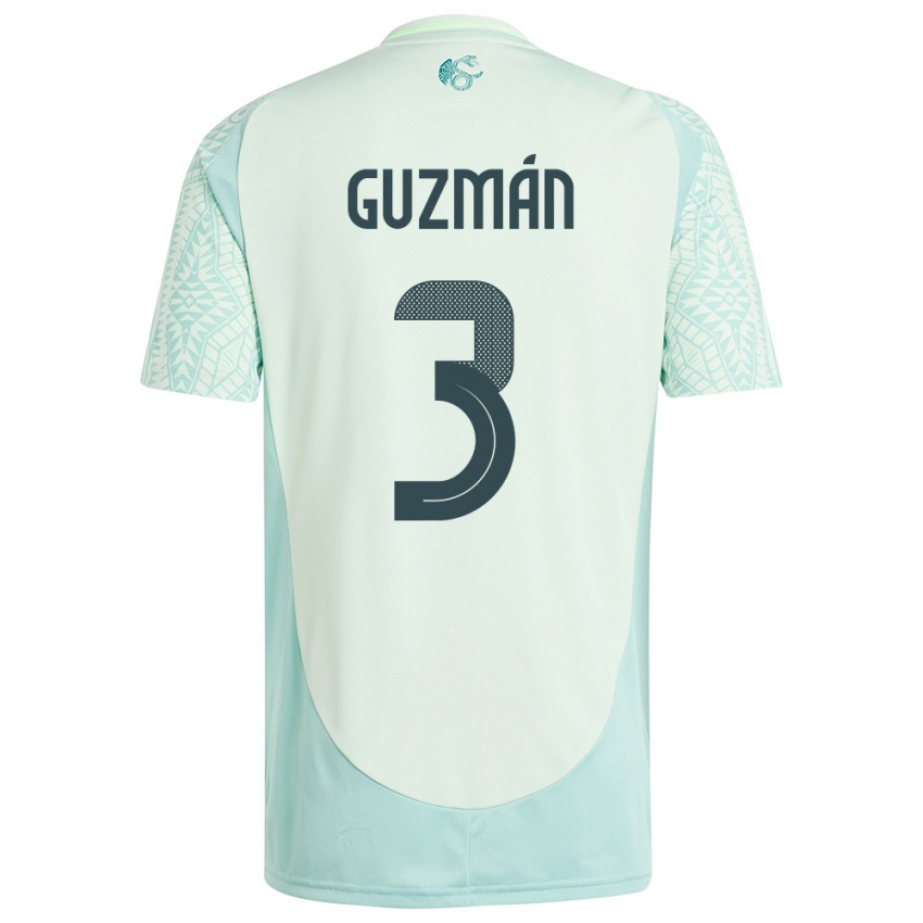 Niño Camiseta México Victor Guzman #3 Lino Verde 2ª Equipación 24-26 La Camisa