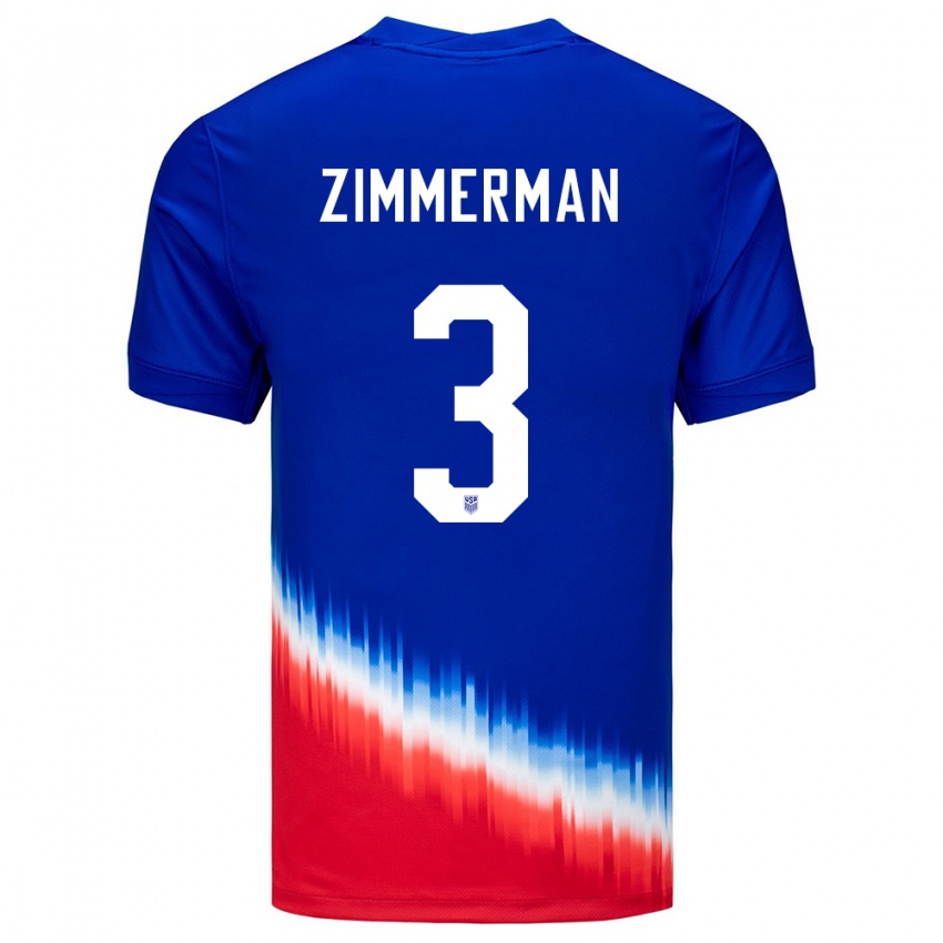 Niño Camiseta Estados Unidos Walker Zimmerman #3 Azul 2ª Equipación 24-26 La Camisa