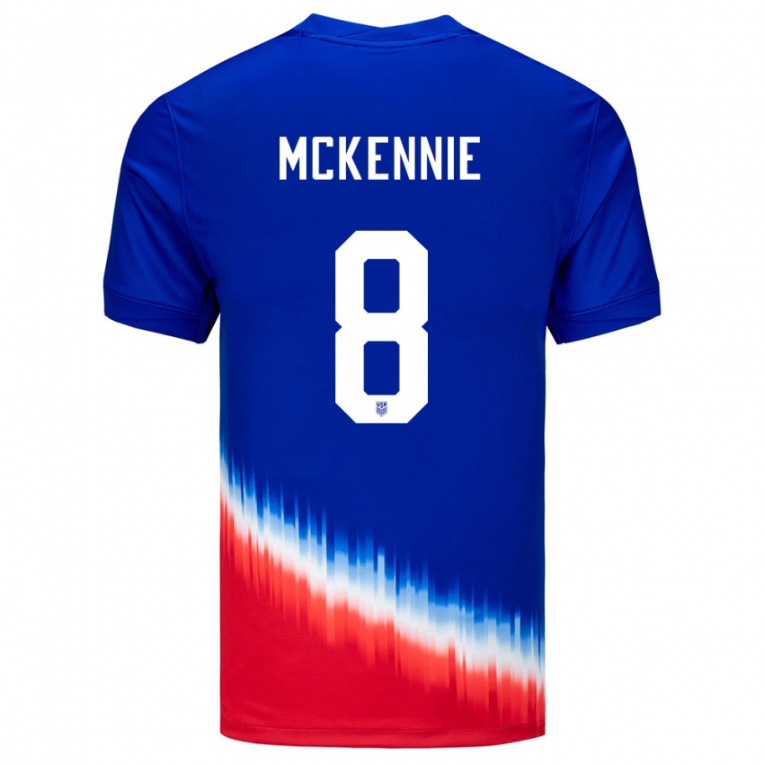 Niño Camiseta Estados Unidos Weston Mckennie #8 Azul 2ª Equipación 24-26 La Camisa