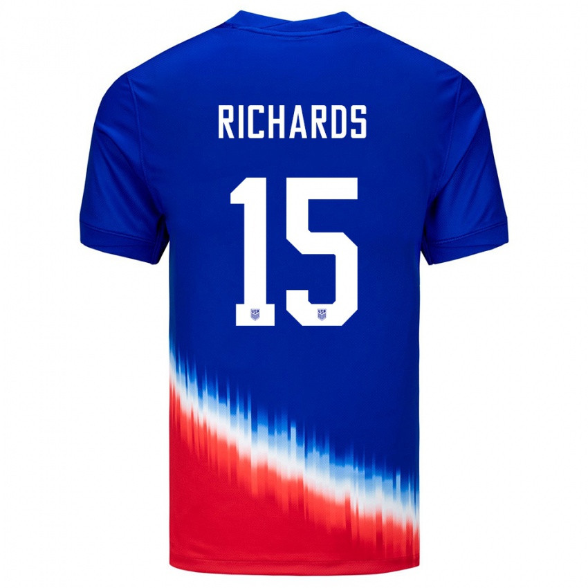 Niño Camiseta Estados Unidos Chris Richards #15 Azul 2ª Equipación 24-26 La Camisa