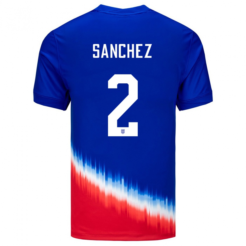 Niño Camiseta Estados Unidos Ashley Sanchez #2 Azul 2ª Equipación 24-26 La Camisa