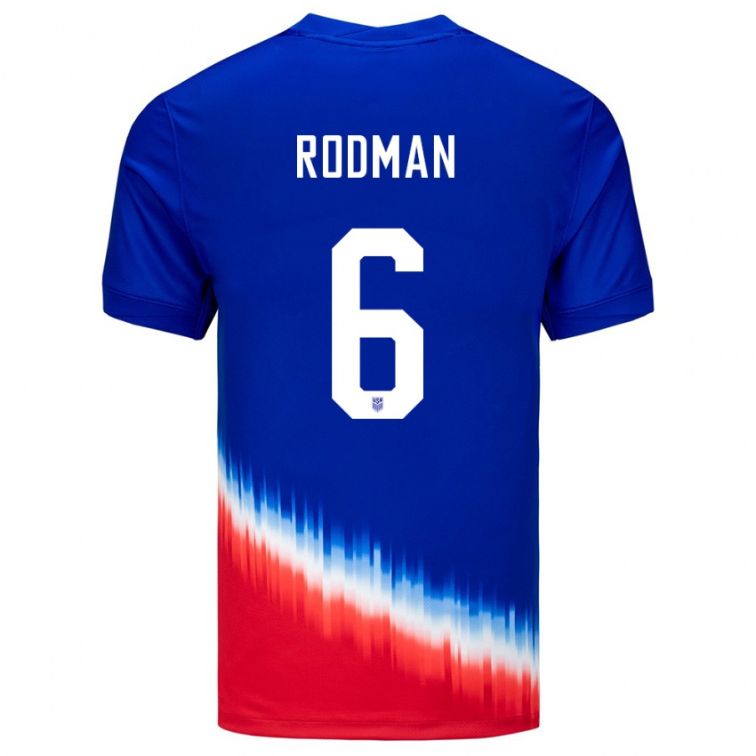 Niño Camiseta Estados Unidos Trinity Rodman #6 Azul 2ª Equipación 24-26 La Camisa