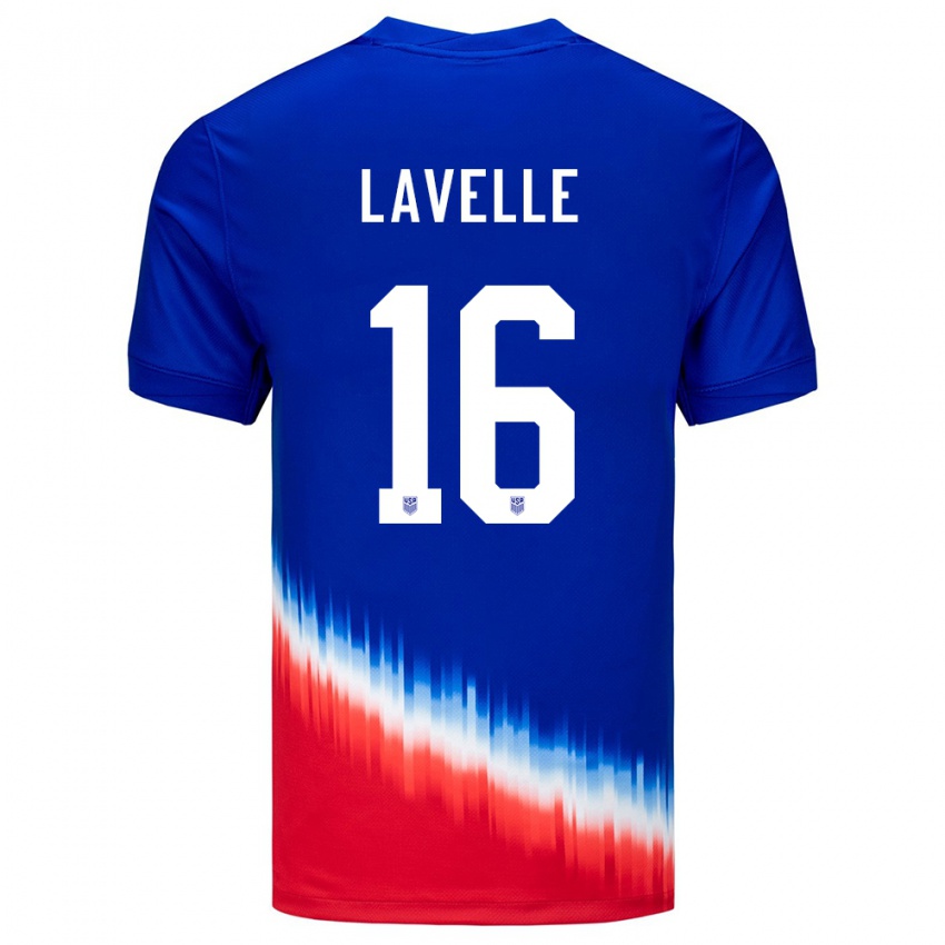 Niño Camiseta Estados Unidos Rose Lavelle #16 Azul 2ª Equipación 24-26 La Camisa
