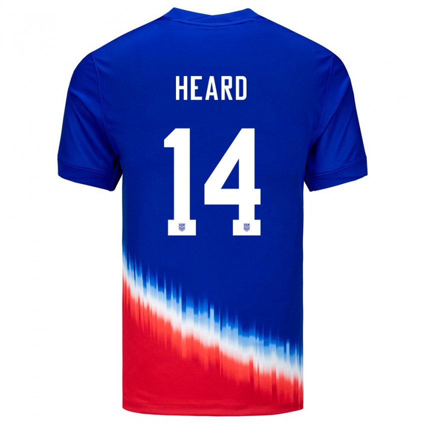 Niño Camiseta Estados Unidos Aaron Heard #14 Azul 2ª Equipación 24-26 La Camisa