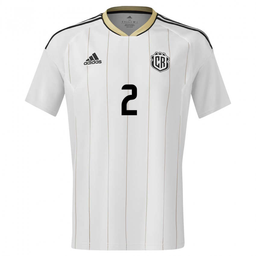 Niño Camiseta Costa Rica Daniel Chacon #2 Blanco 2ª Equipación 24-26 La Camisa