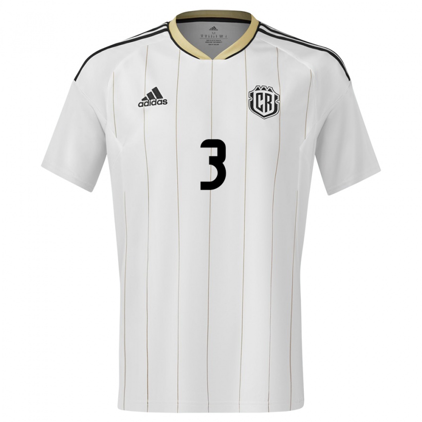 Niño Camiseta Costa Rica Douglas Sequeira #3 Blanco 2ª Equipación 24-26 La Camisa