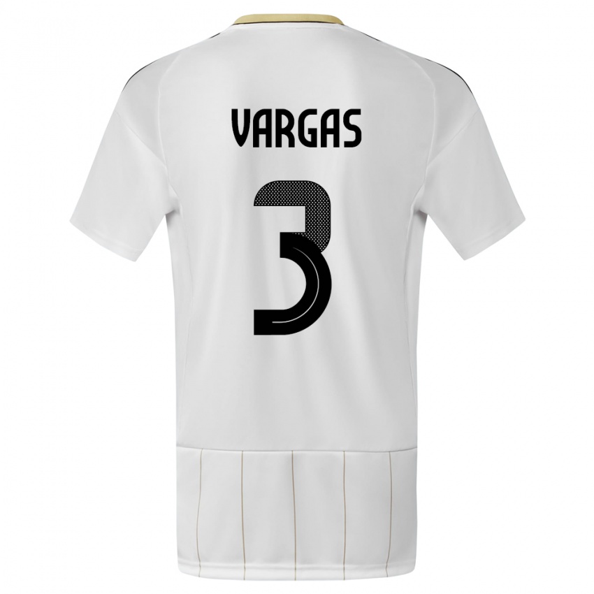Niño Camiseta Costa Rica Juan Pablo Vargas #3 Blanco 2ª Equipación 24-26 La Camisa
