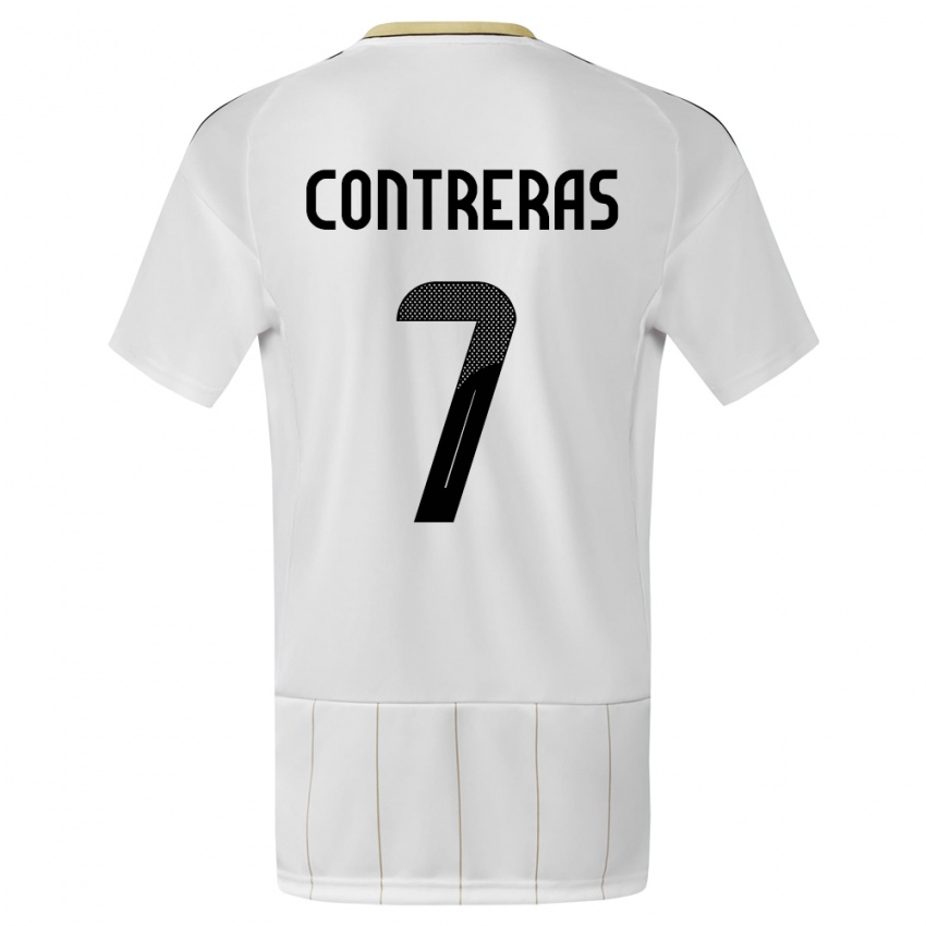 Niño Camiseta Costa Rica Anthony Contreras #7 Blanco 2ª Equipación 24-26 La Camisa